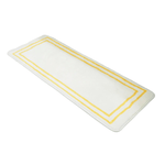 Pack of 2 Golden Border White Luxury Microfiber Bath Mats