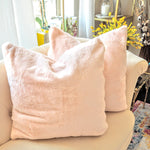 Pack of 4 Faux Fur Euro Pillow Covers 26" x 26" 26 x 26 Heavenly Pink