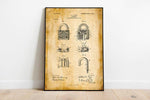 Padlock Patent Print| Framed Art Print