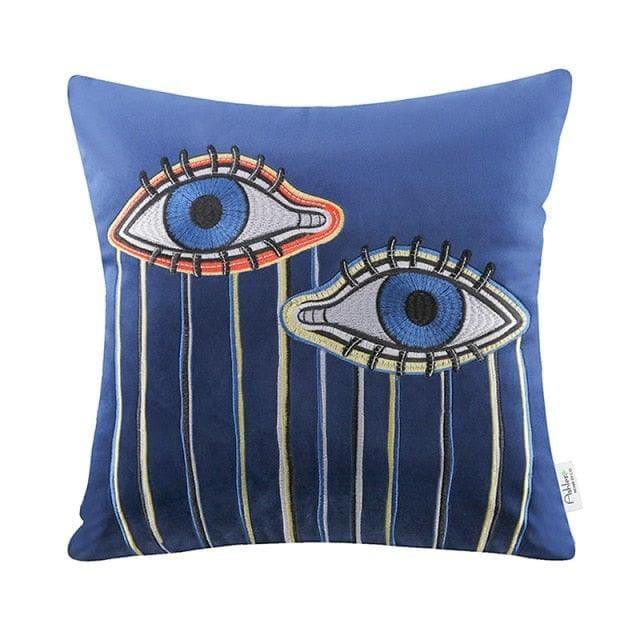 Painted Evil Eyes Throw Pillow Covers Tears