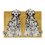 Pair of Doggie Hand Tufted Wool Rug - Mustard