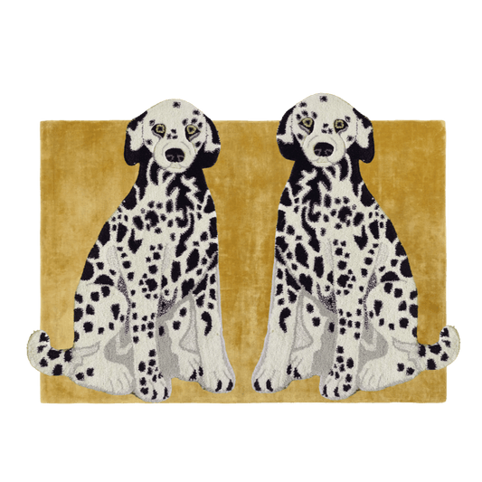 Pair of Doggie Hand Tufted Wool Rug - Mustard - MAIA HOMES