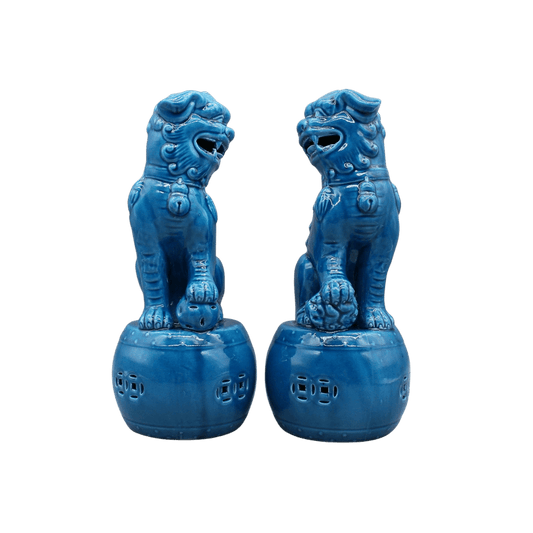 Pair of Foo Dogs Ceramic Figurine Sculptures - MAIA HOMES