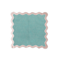 Pale Pink and Blue Scallop 100% Linen Square Placemat - MAIA HOMES