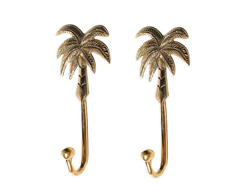 Palm Tree Bronze Wall Hooks Set of 2