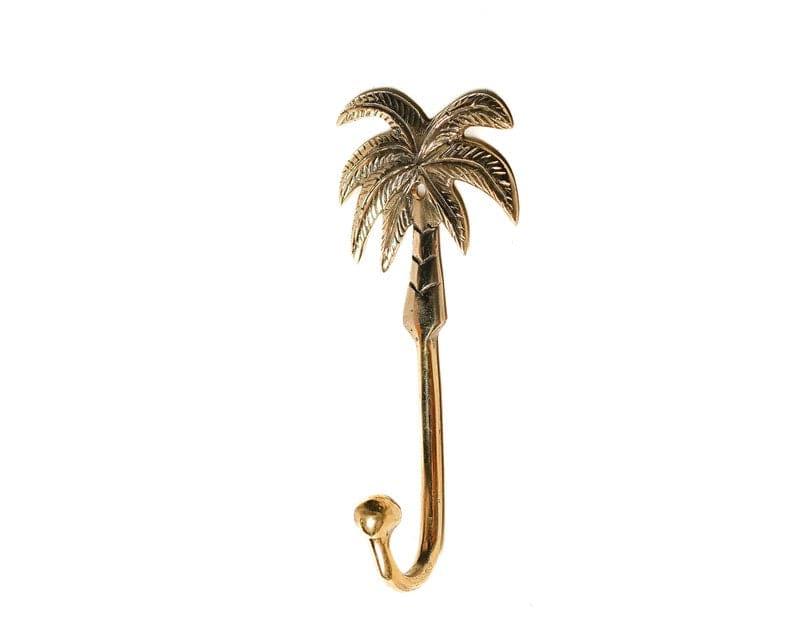 Palm Tree Wall Hooks - Gold Brass