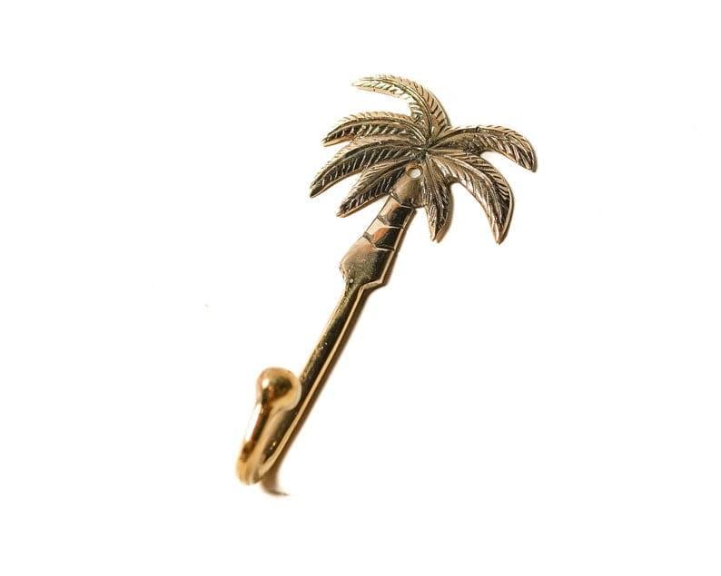 PALM TREE BRASS WALL HOOK, Vintage Brass Wall Hanger, Tropical