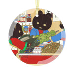 Panda Shopping in Japan Glass Ornament Circle One Size