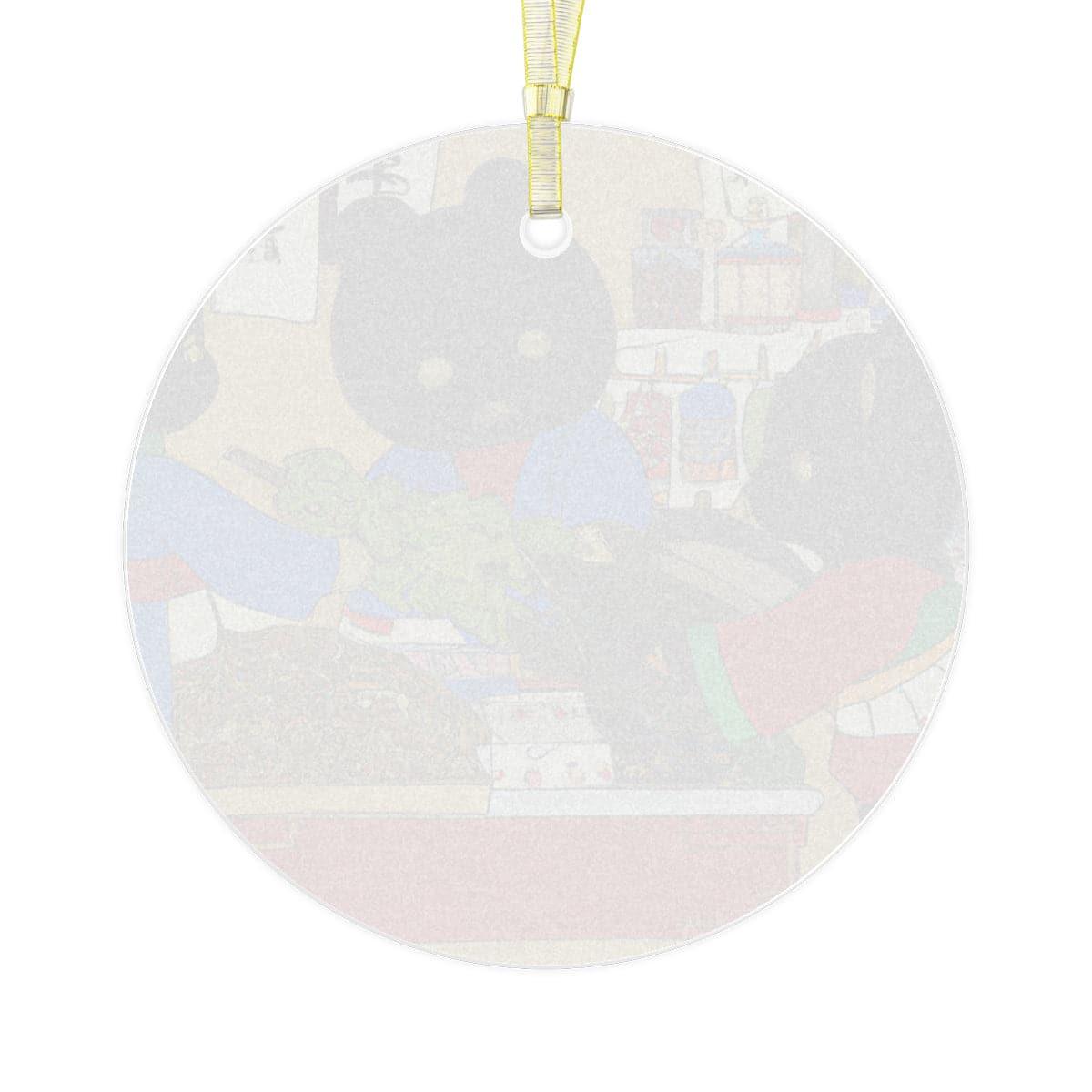 Panda Shopping in Japan Glass Ornament