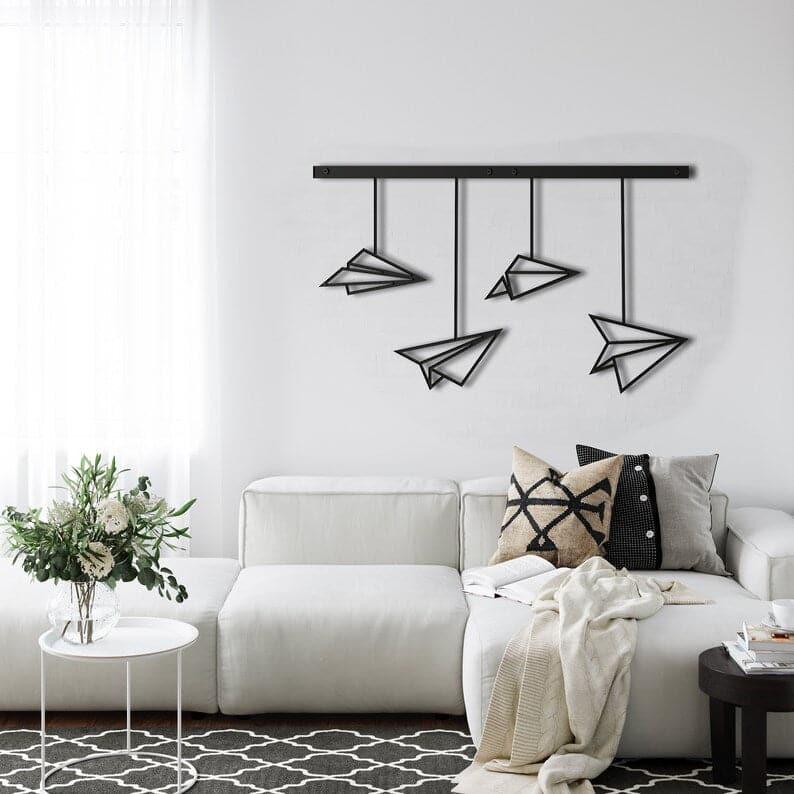 Paper Plane Hanging Metal Wall Art