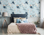 Paradise of Blue Chinoiserie Wallpaper