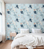 Paradise of Blue Chinoiserie Wallpaper