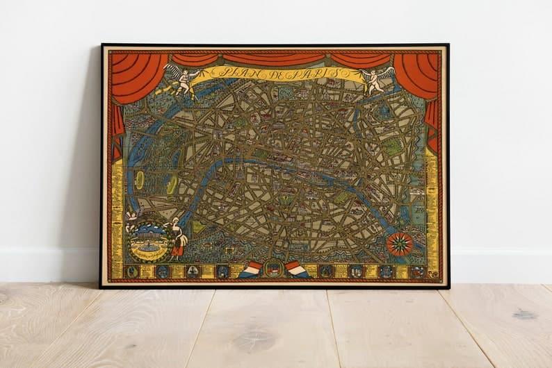 Paris Map Print| Art History