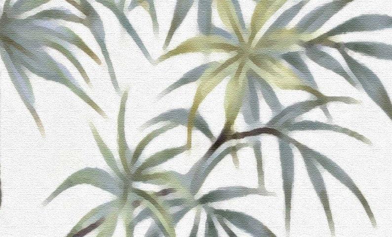 Pastel Tropical Jungle Depiction Wall Mural