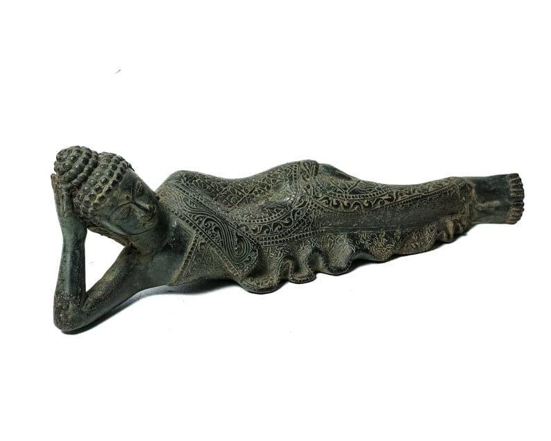 Patina Bronze Reclining Buddha Statue