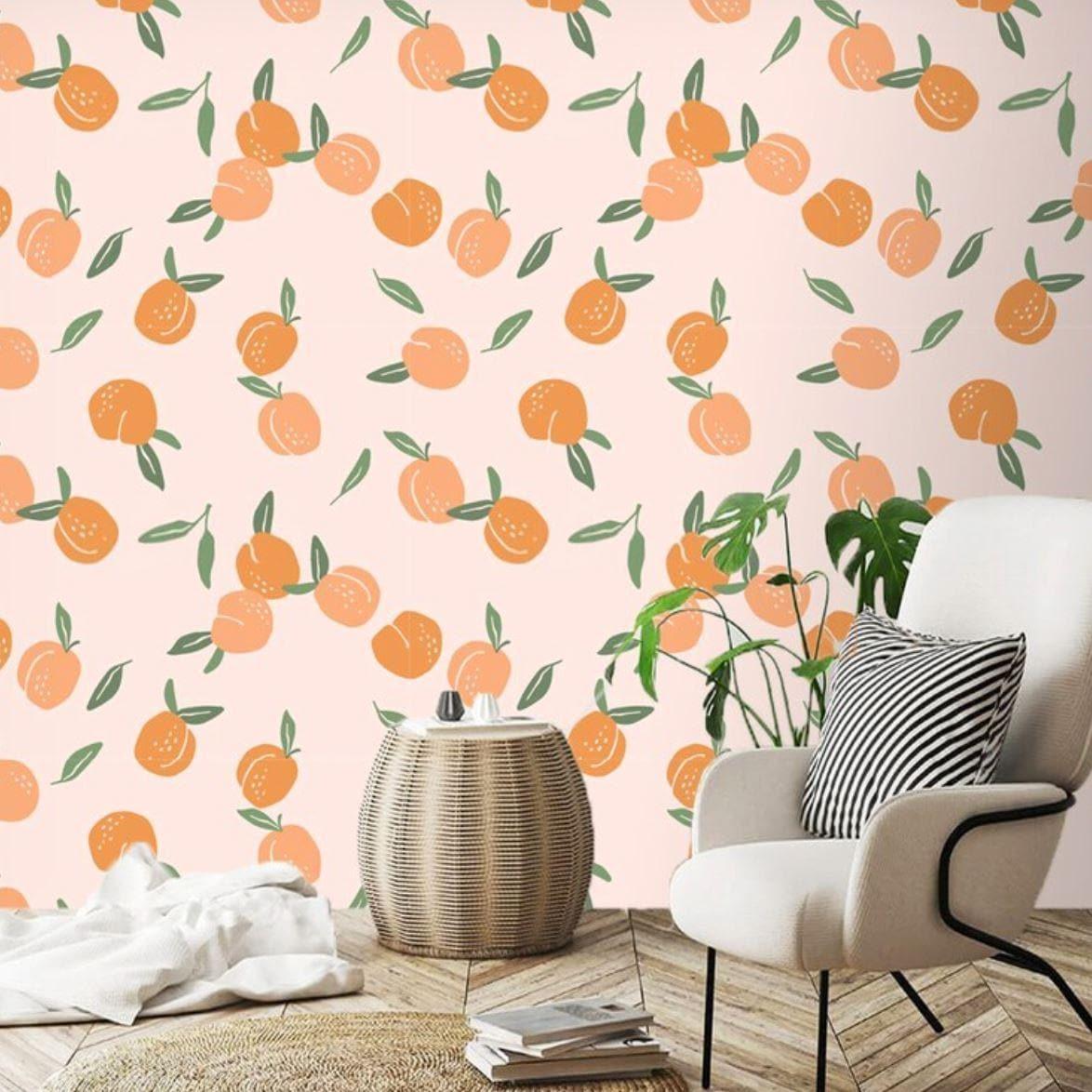 Peach and Orange Fruits Wallpaper