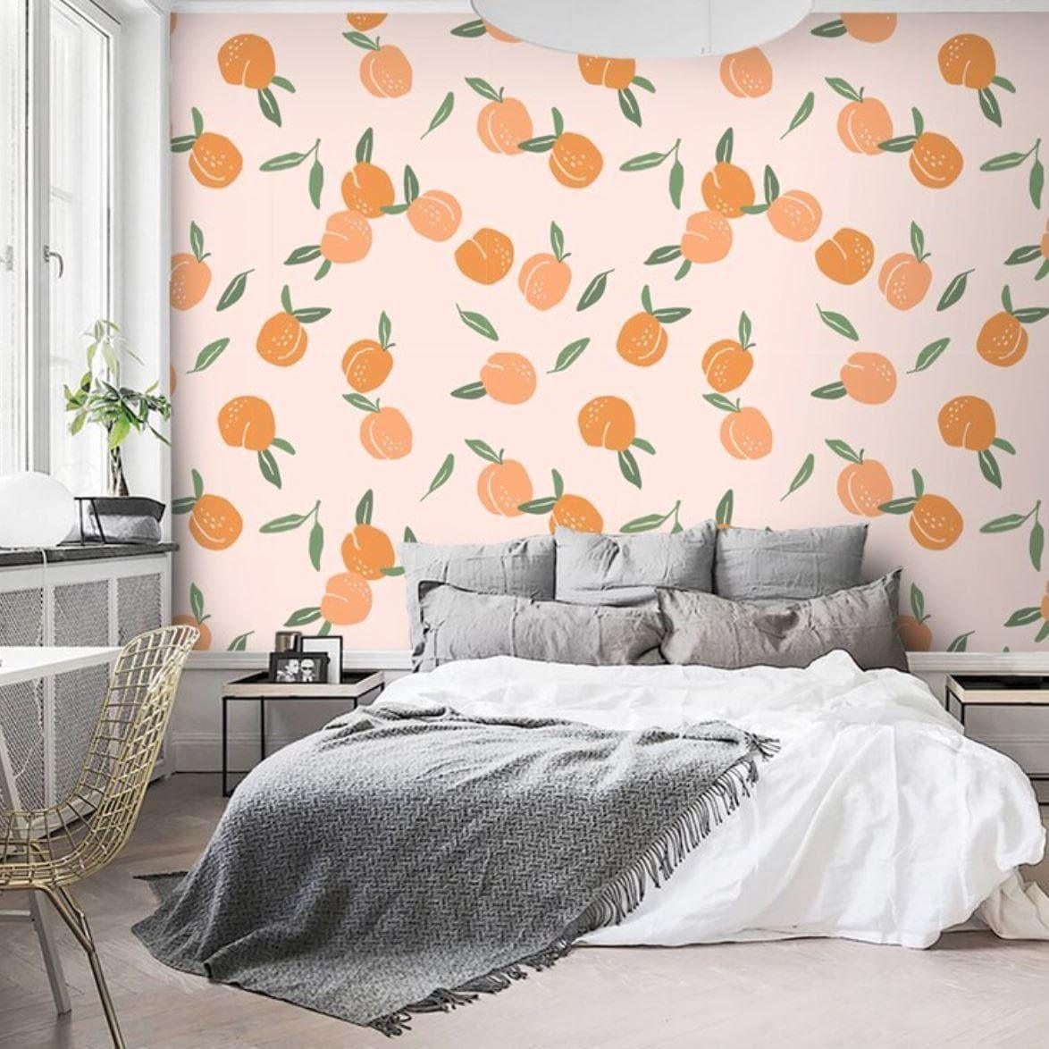 Peach and Orange Fruits Wallpaper - MAIA HOMES