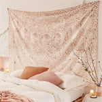 Peachy Moon and Starry Sky Wall Hanging Tapestry