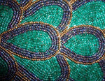 Peacock Wing Beaded Table Runner - Green and Blue