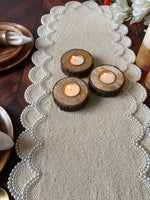 Pearl and Bead Scallop Table Runner