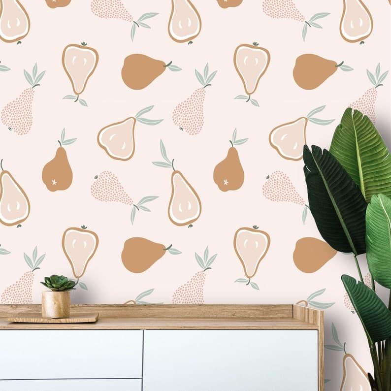 Pears Fruit Pastel Minimalist Wallpaper