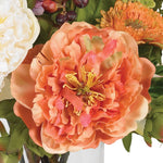 Peony Artificial Flower Arrangement in Watered Glass Vase