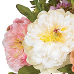 Peony Artificial Flower Arrangement in Watered Glass Vase