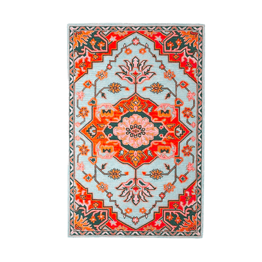 Persian Desi Eye on Fire Hand Tufted Wool Rug - MAIA HOMES