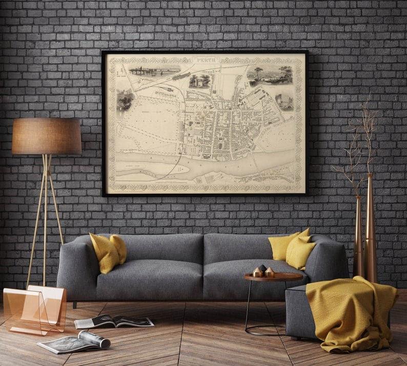 Perth Map Print| Fine Art Prints