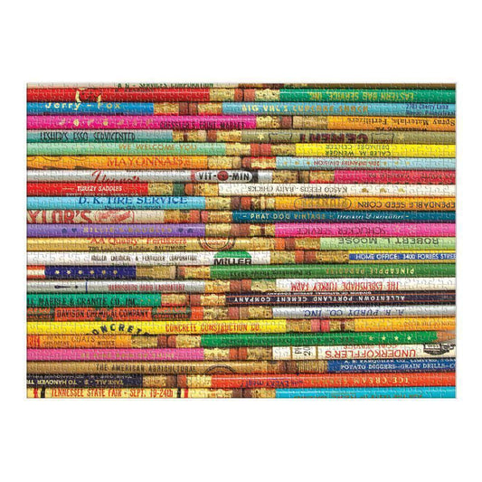 Phat Dog Vintage Pencils 1000 Piece Foil Stamped Jigsaw Puzzle - MAIA HOMES