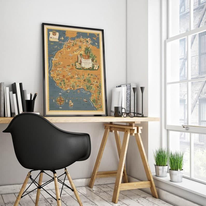 Pictorial Map of North and West Africa| Poster Print