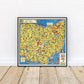 Pictorial Map of State of Ohio Wall Poster Print - MAIA HOMES