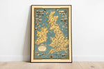 Pictorial Map of the British Isles| Britain Wall Art