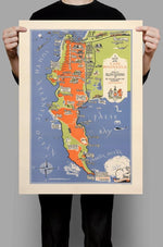 Pictorial Map of the Cape Peninsula, South Africa| Cape Peninsula Wall Print