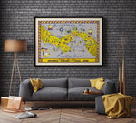 Pictorial Map of the Republic of Panama and Canal Zone| Old Map Wall Art Print