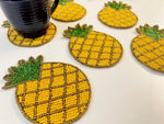 Pineapple Beaded Coasters - Set of 6