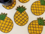 Pineapple Beaded Coasters - Set of 6