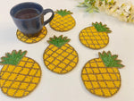 Pineapple Beaded Coasters - Set of 6