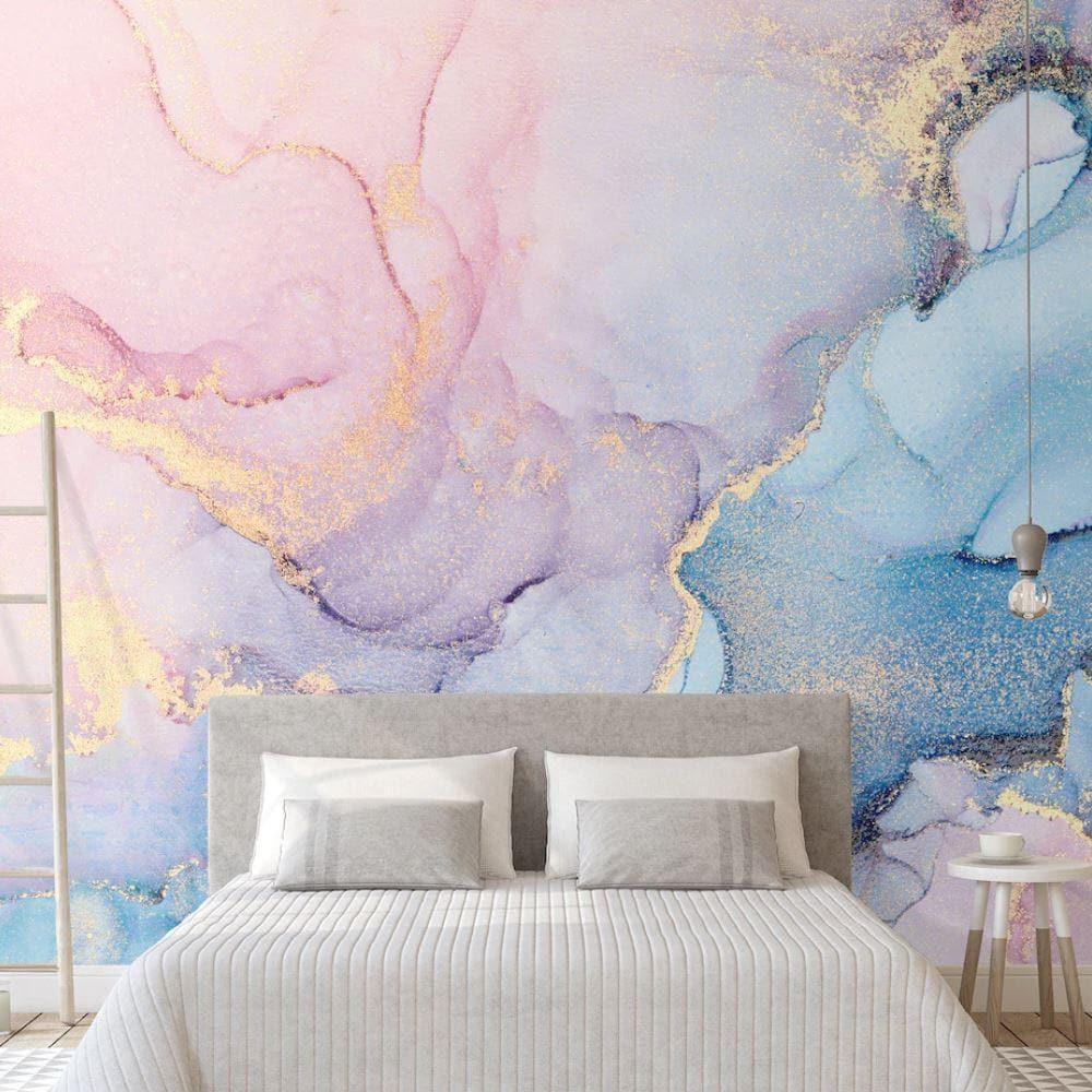 Pink Abstract Marble Alcohol Ink Wall Mural