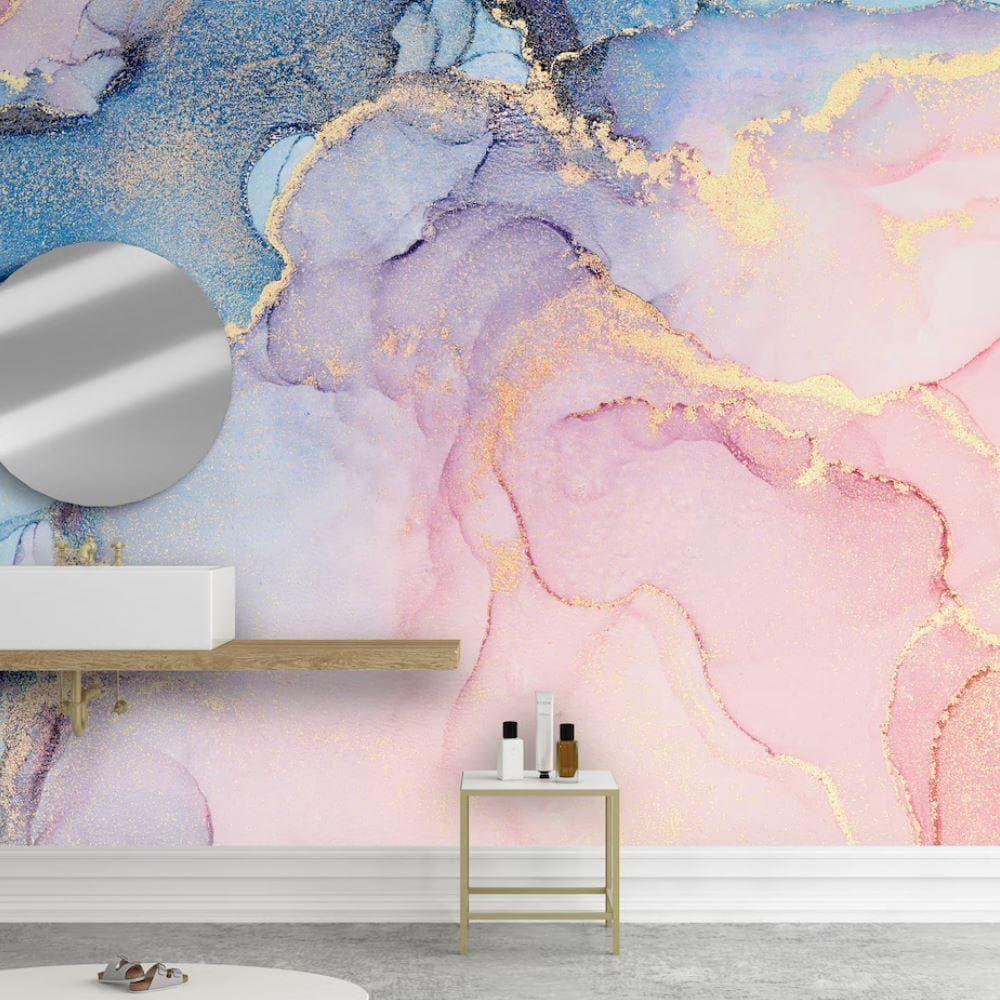 Pink Abstract Marble Alcohol Ink Wall Mural