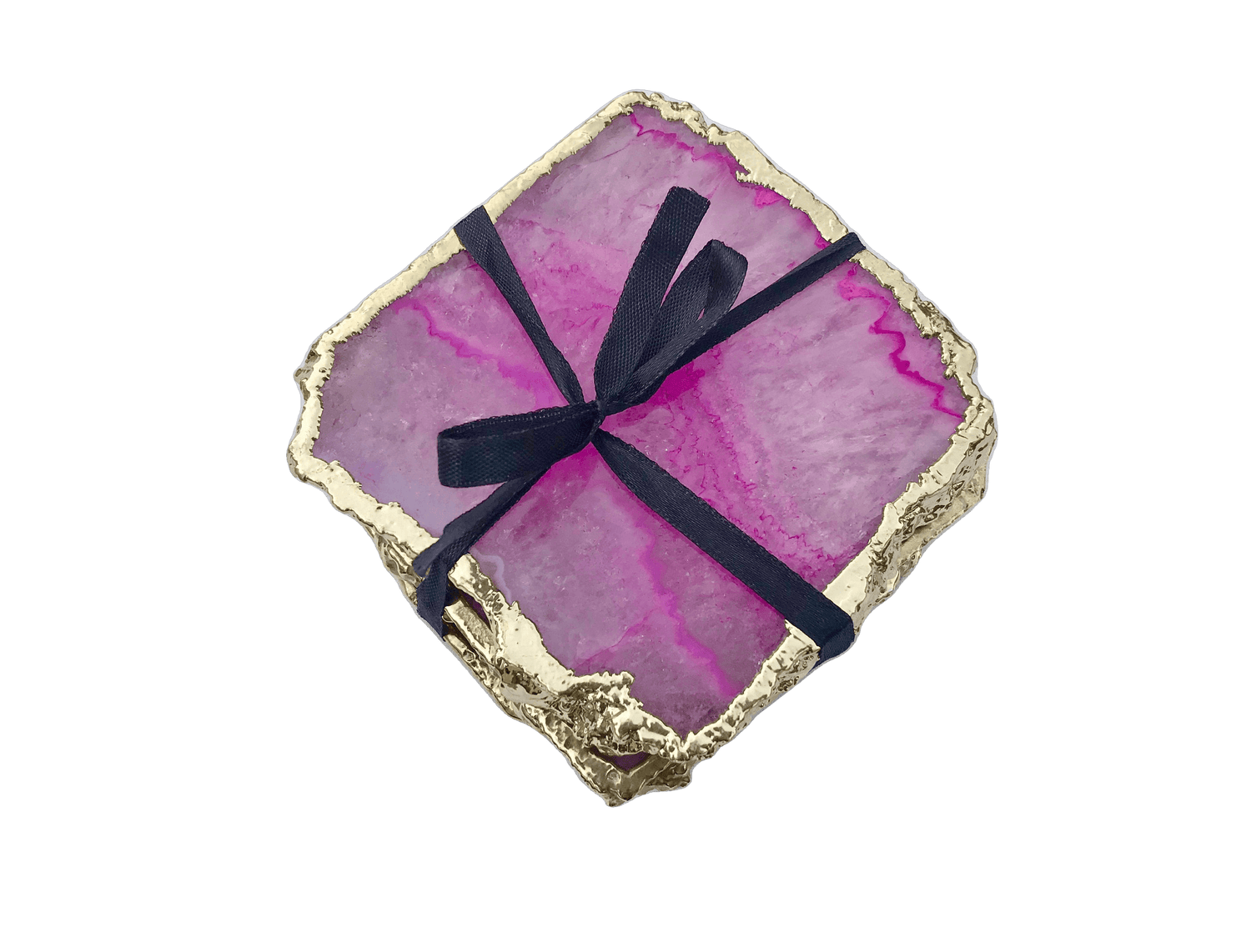 Pink Agate Coasters - Set of 4