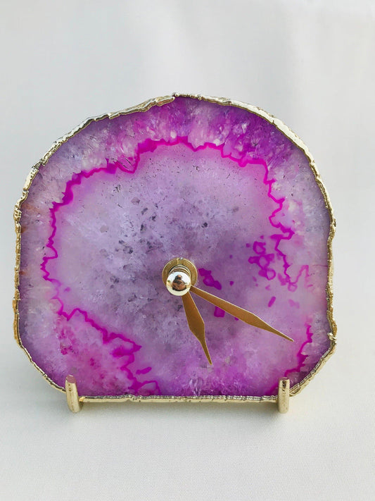 Pink Agate Desk Wall Clock - MAIA HOMES