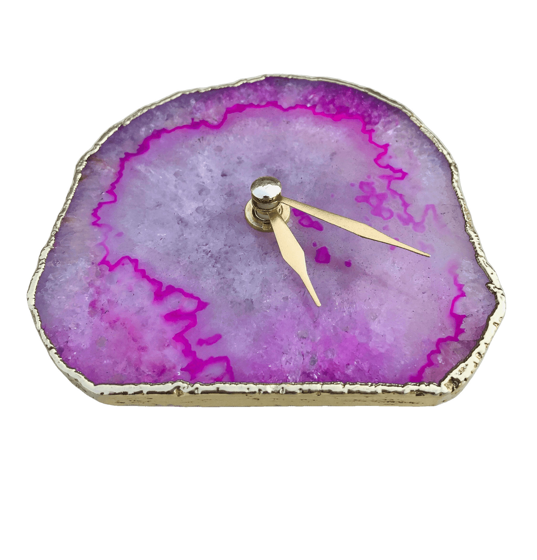 Pink Agate Desk Wall Clock