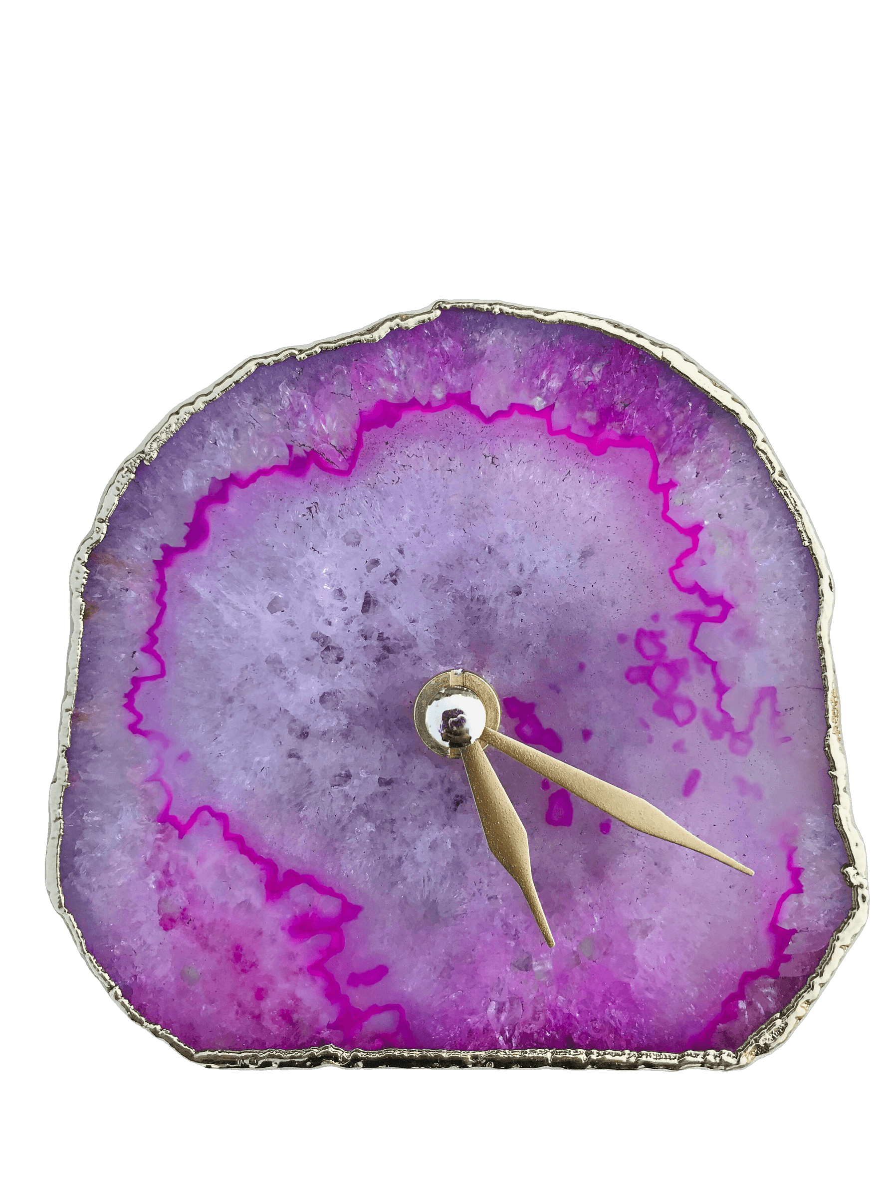 Pink Agate Desk Wall Clock