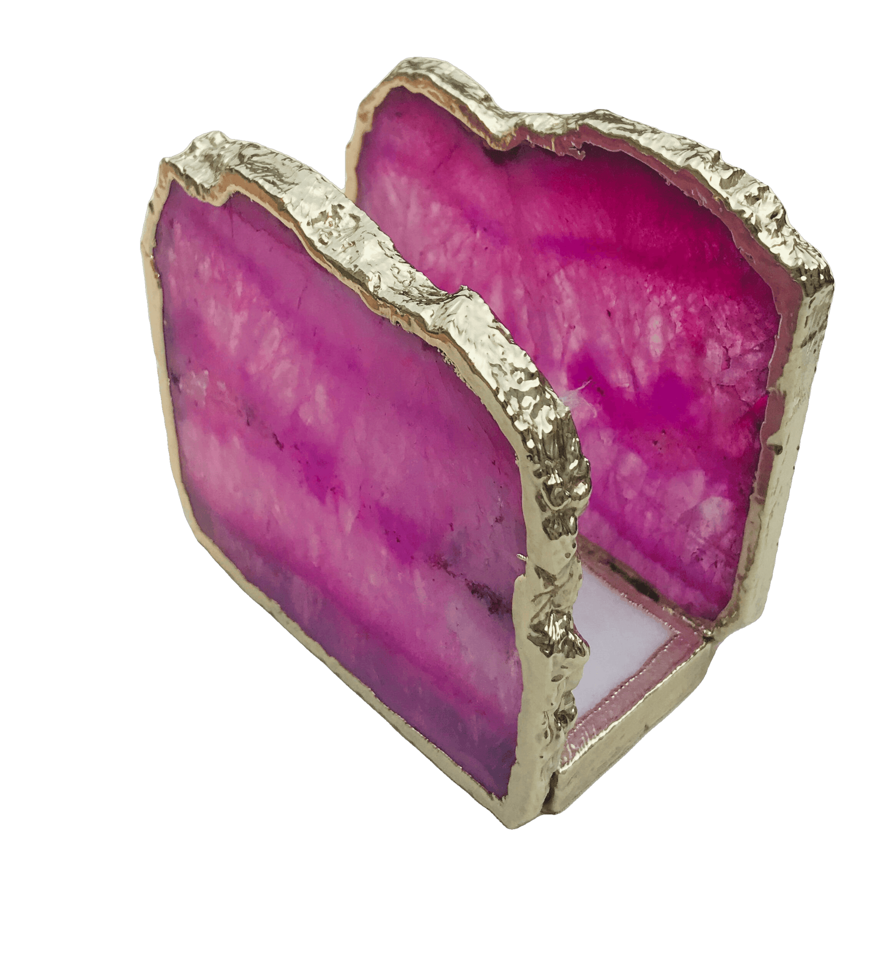 Pink Agate Stone Napkin Holder