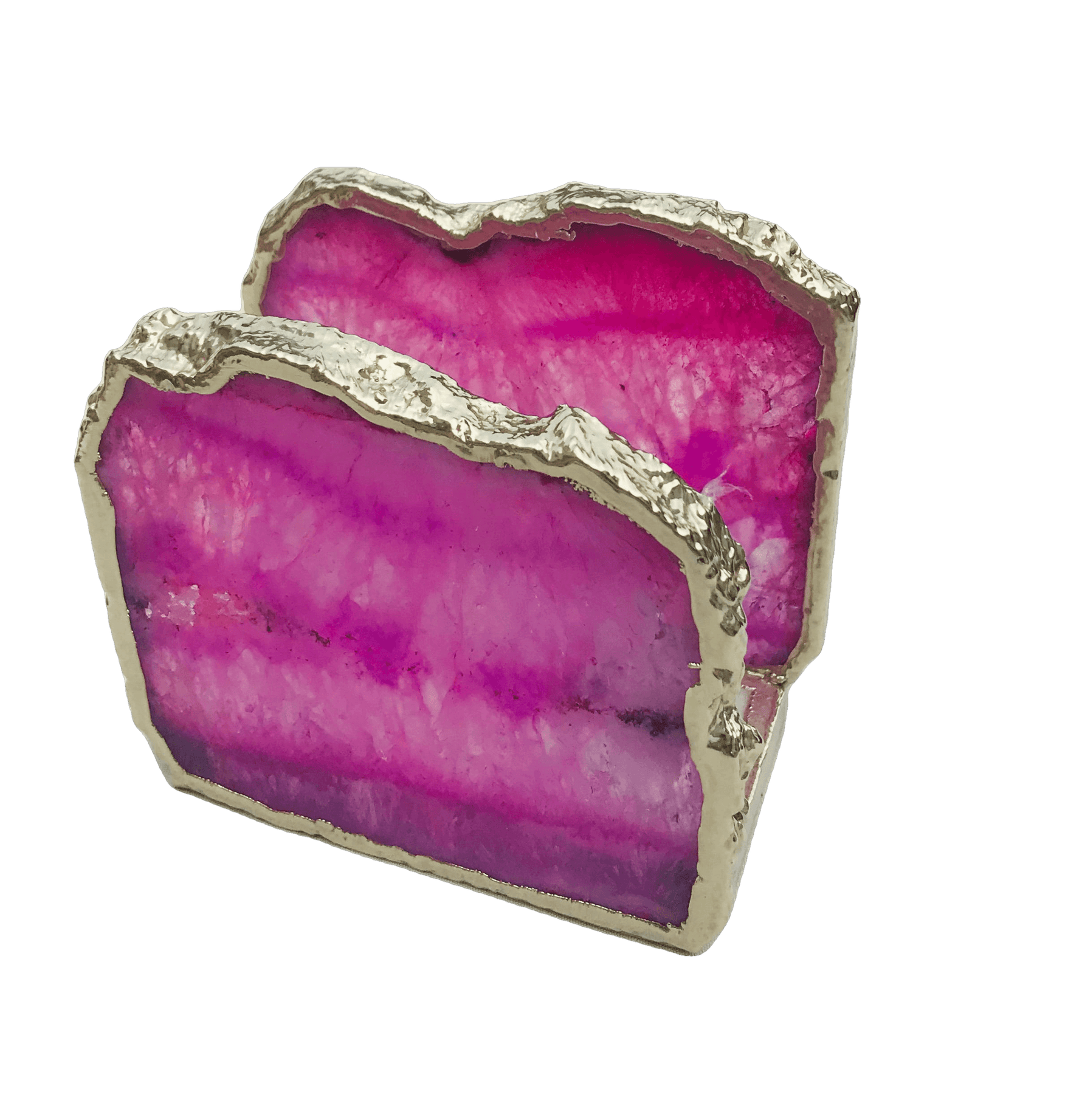 Pink Agate Stone Napkin Holder