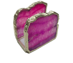 Pink Agate Stone Napkin Holder