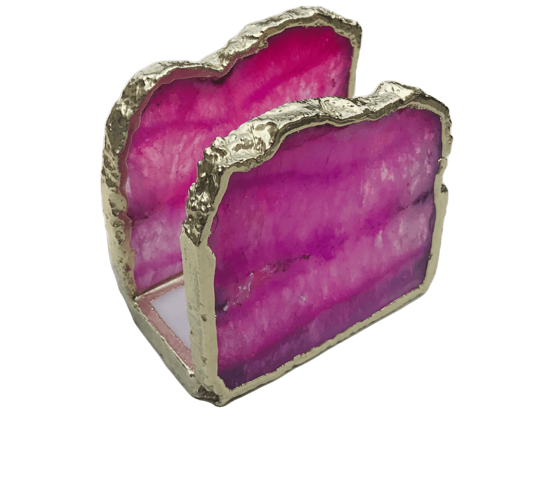 Pink Agate Stone Napkin Holder