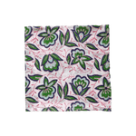 Pink and Green Floral Block Printed Cotton Napkins