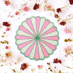 Pink and White Beaded Scallop Round Placemats